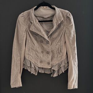 Women's Gray Ruffled Jacket